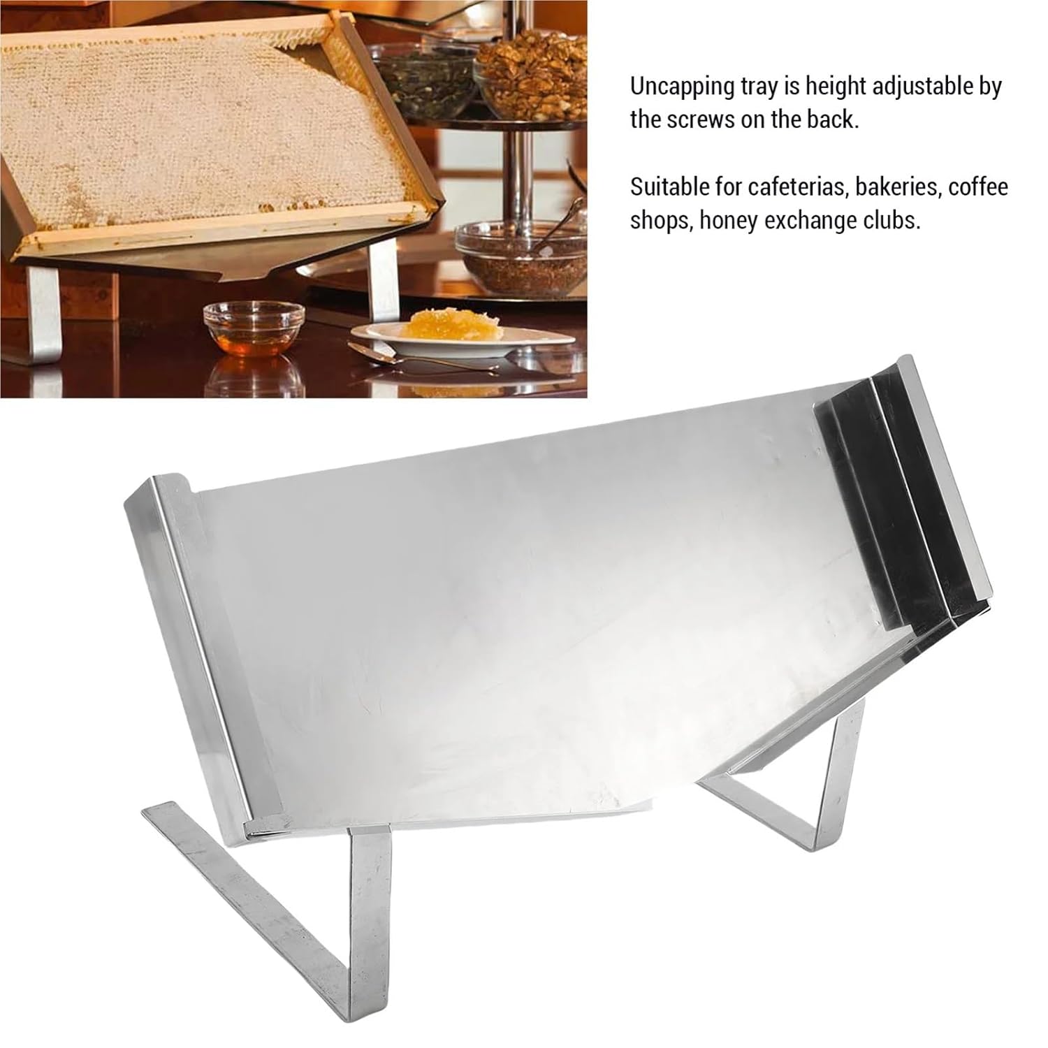 Beekeeping, Honeycomb E Display Rack, Honey Capping, Made of Stainless Steel, Height Adjustable, Sturdy and, Suitable for Restaurants,for Beekeepers