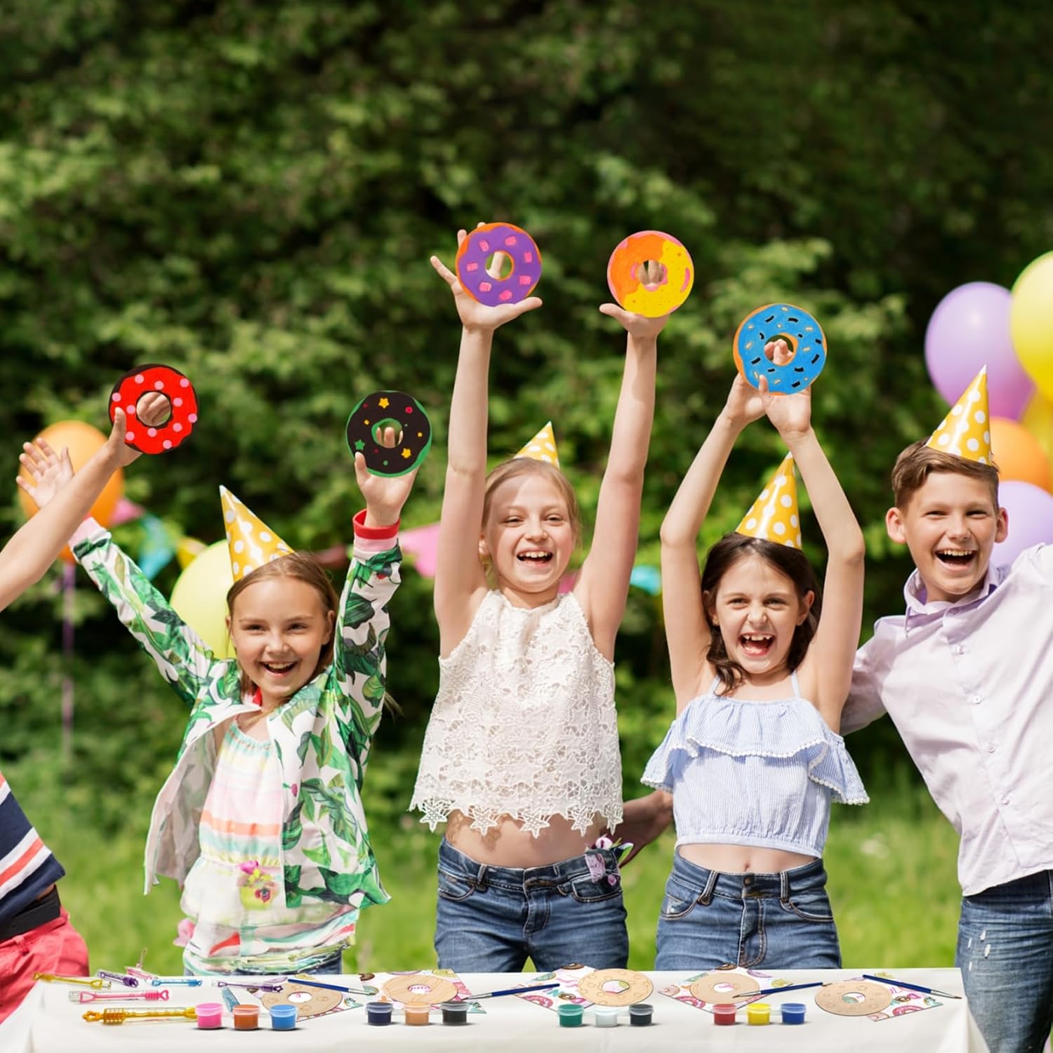 Donut Party Favors - 12 PCS Donut Birthday Party Supplies - Two Sweet Bubbles & Paint Crafts - Dessert Doughnut Birthday Decorations Goodie Bags Gifts Prizes for Kids Girls Boys Toddler