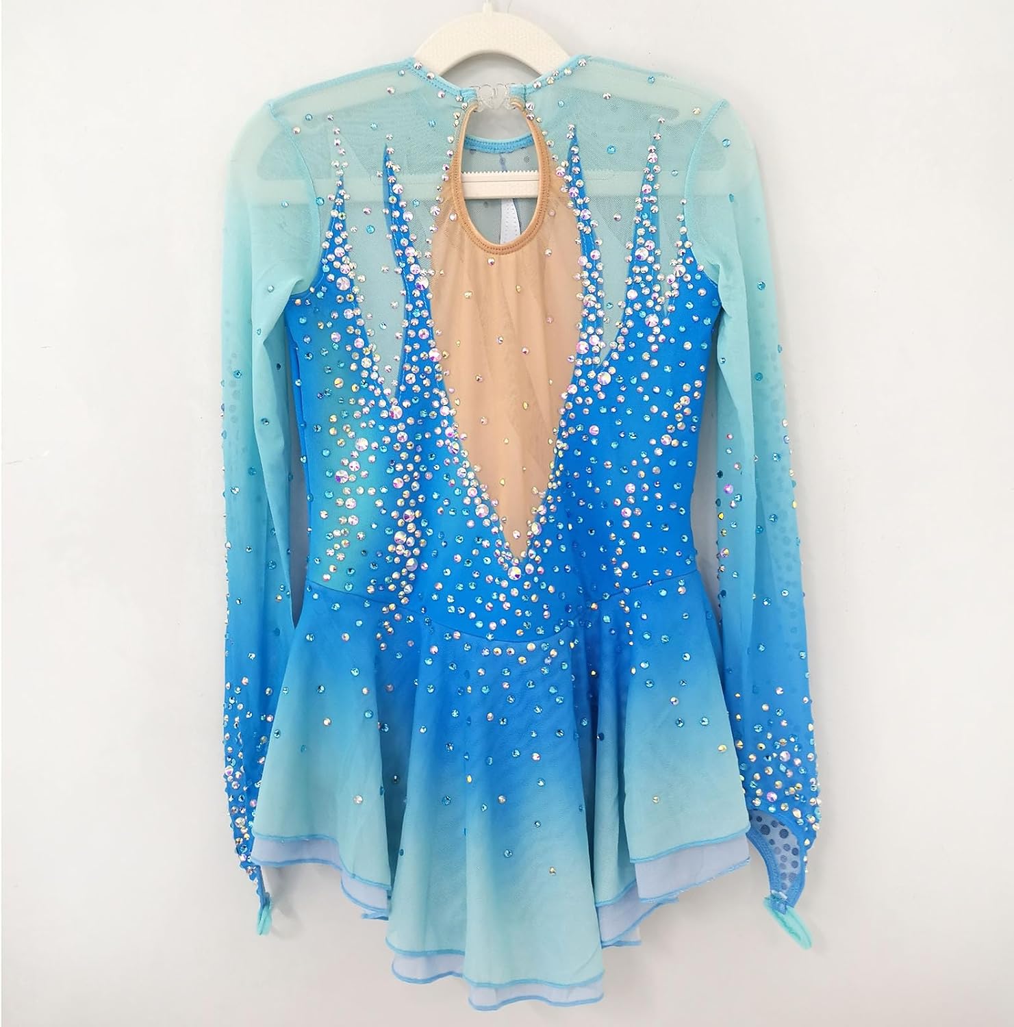 Girl's Blue Diamond Figure Skating Skirt Competition Performance Costume