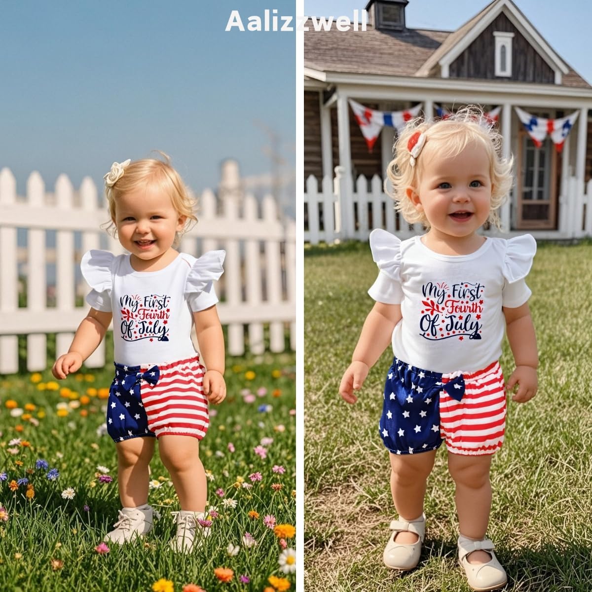 Aalizzwell Infant Baby Girls 4th of July Outfit