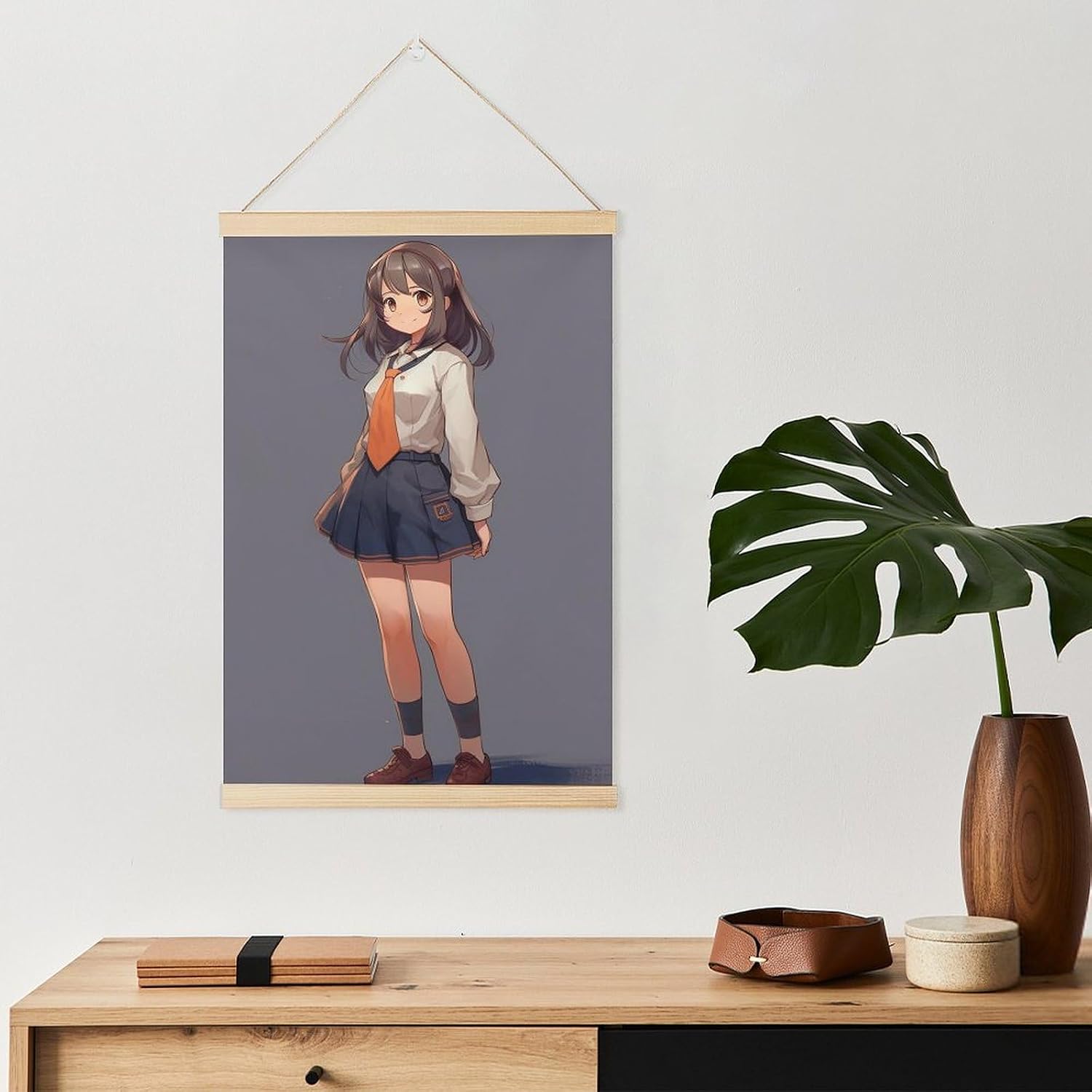 Anime Woman in Skirt Magnetic Poster Hanger Wooden Picture Frames Poster Hanger Vintage Posters Canvas Wall Art Magnetic Poster Hanger Frame Magnetic Frames for Wall 40 * 60（cm） image 5