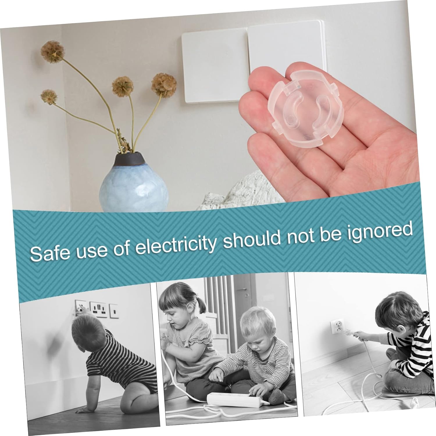 HEMOTON 20pcs Transparent Outlet Plug Covers Boy Girl Safety Electrical Outlet Protection for Boys and Girls Easy Installation Sturdy and Stable Design Clear Appearance