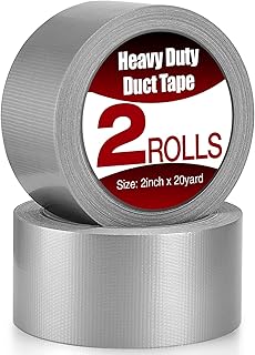 Navona Heavy Duty Duct Tape 2 Pack, 2 Inch x 40 Yards Total, Waterproof Strong Adhesive Tape for Indoor & Outdoor, No Residue Duct Tape for Repairs, Patching, Sealing