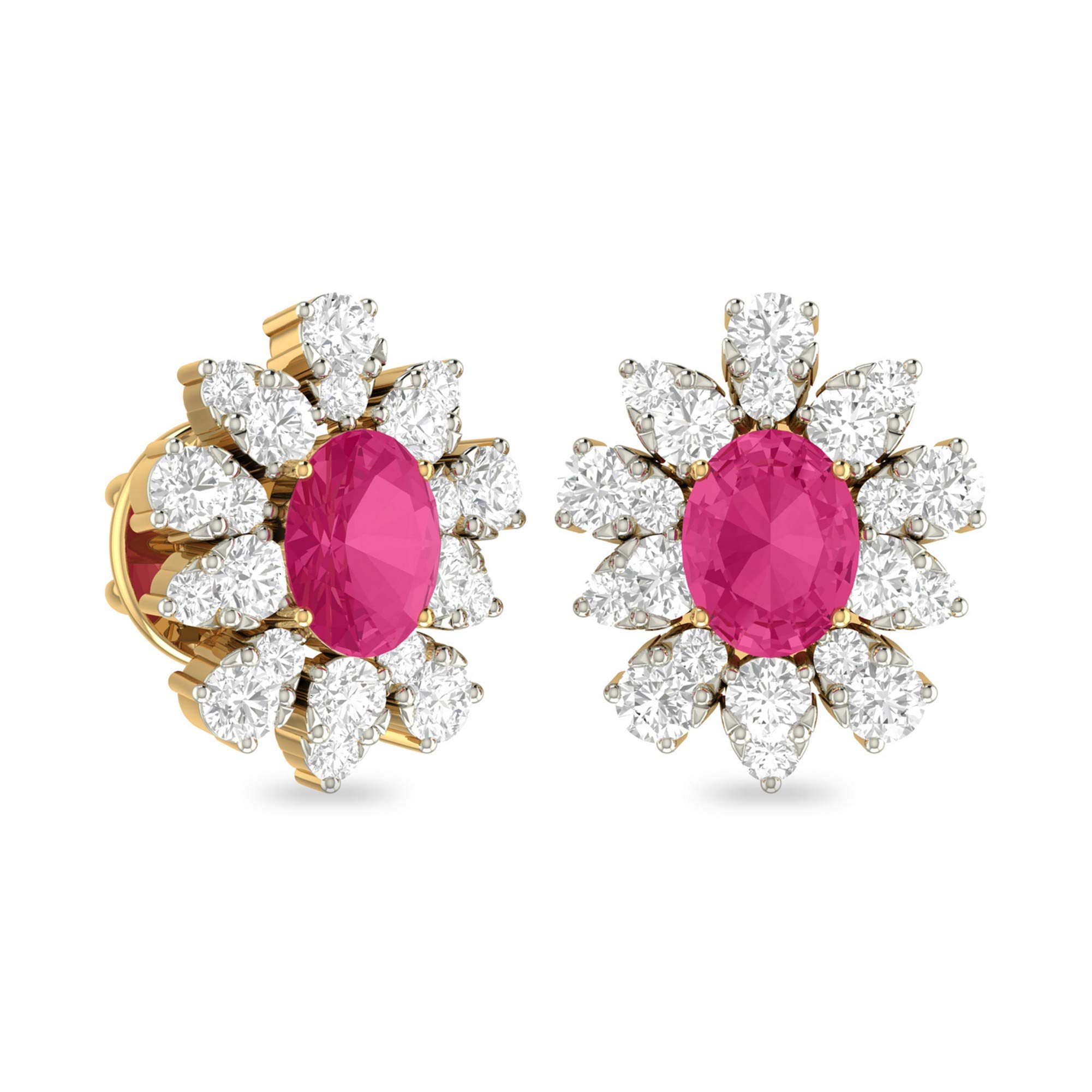 pc jeweller Yellow Gold and Solitaire Stud Earrings for Women-picture-11