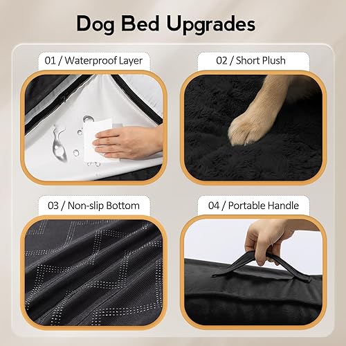 Miniatura 5 de Cama grande para perros Cama ortopédica XL de espuma viscoelástica para perros con funda extraíble lavable, camas impermeables para mascotas con