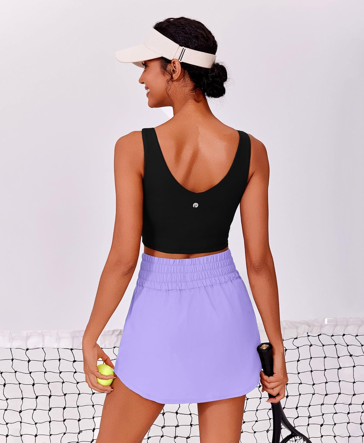 PINSPARK Golf Skirts for Women High Elastic Waisted Athletic Skort 2 Pockets Curved Hem Tennis Skirt for Pickleball Workout - Image 3