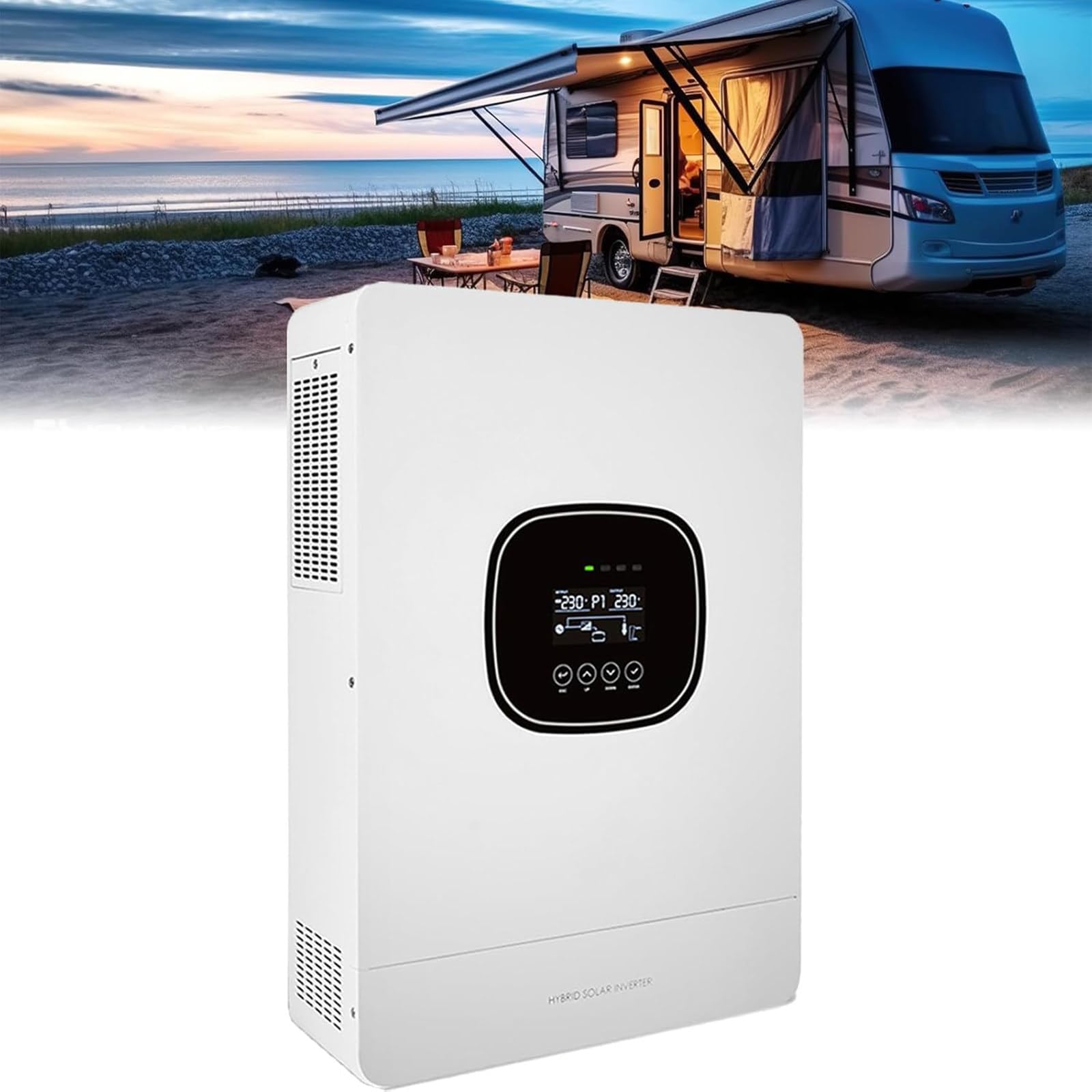 3600W 24VDC Hybrydowy Inwerter Solarny, On/Off Grid Czysta Sinusoida AC220V Wyjście, MPPT 100A Ładowarka Solarna, Maks. PV 5000W, Automatyczna Funkcja Przełączania UPS