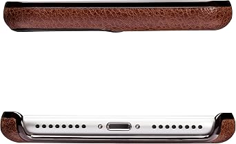 Sena Ultra Thin Snap On Premium Leather Wrapped Cell Phone Case for iPhone 6, 7, 8 Plus - Drop Safe, Black