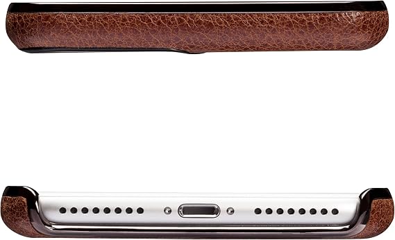 Sena Ultra Thin Snap On Premium Leather Wrapped Cell Phone Case for iPhone 6, 7, 8 Plus - Drop Safe, Black