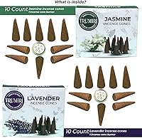Vista 216 de TRUMIRI Incense Cones - Combo Pack of 20 Cone Incense - 10 Nag Champa + 10 Palo Santo - Insence Cones - Incense Cones Scented - Cone Incense Scents