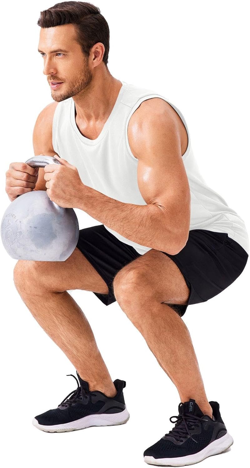 PINSPARK Men's 3 Pack Workout Tank Tops Quick Dry Sleeveless Muscle Tee Gym Bodybuilding Fitness Shirts for Men - Image 3