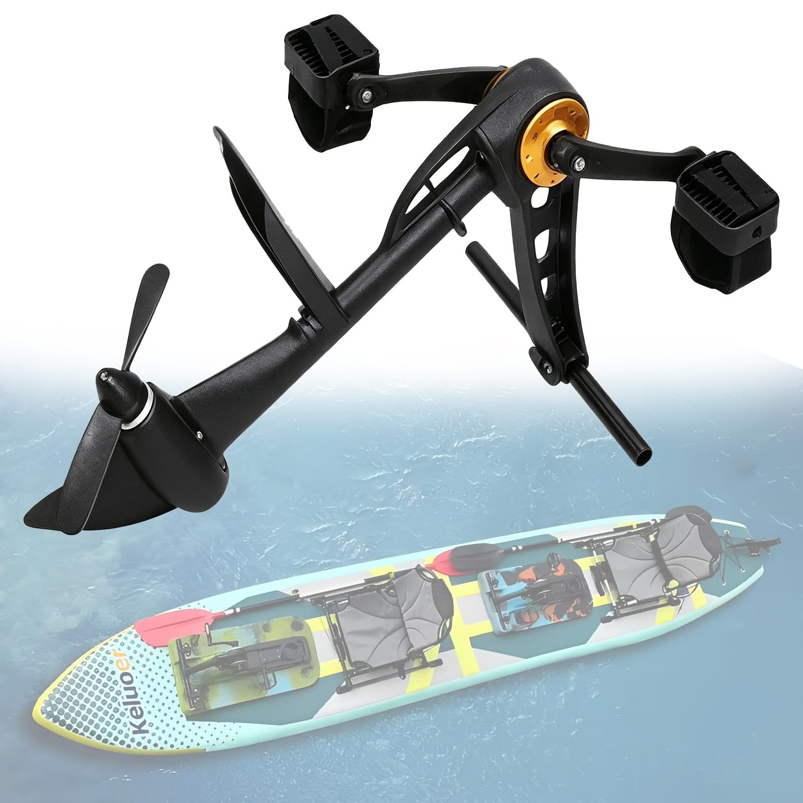 HEIHEIZI Kayak Foot Pedal Propulsion System Pedal Drive Watercraft Mechanism Effortless Navigation Hands- Feature Suitable for Anglers Outdoor Photography