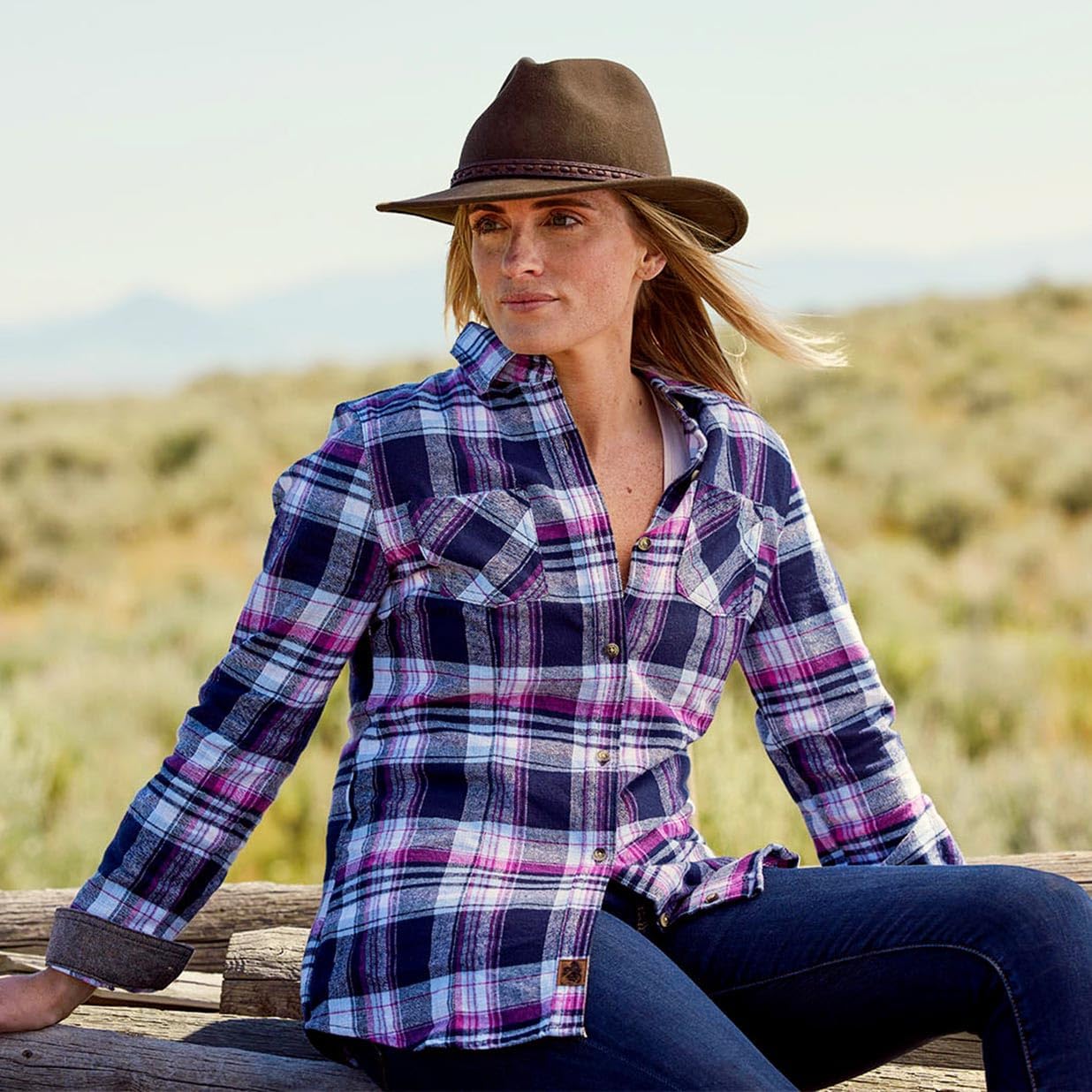 Legendary Whitetails Women’s Long Sleeve Plaid Flannel Button Up Shirt 100% Cotton - Image 2