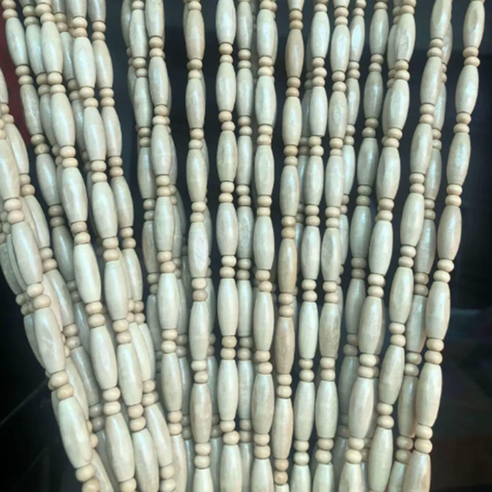 Jolan Rideaux De Porte en Perles,Rideau De Porte Perles Bois Naturel,Panneaux De Séparation De Décoration,Rideaux Anti Mouche Suspendue,Rideaux en Perles Brins Faits À La Main,W×H-45strands(90×210cm)