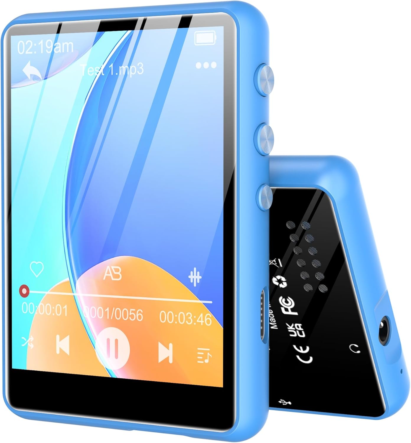 64GB MP3 Player – SWOFY M4 Music Player with Bluetooth 5.3 HiFi Sound Shuffle Single Loop FM Radio Built-in HD Speaker Voice Recorder Mini Design Ideal for Sport (Earphones Included)