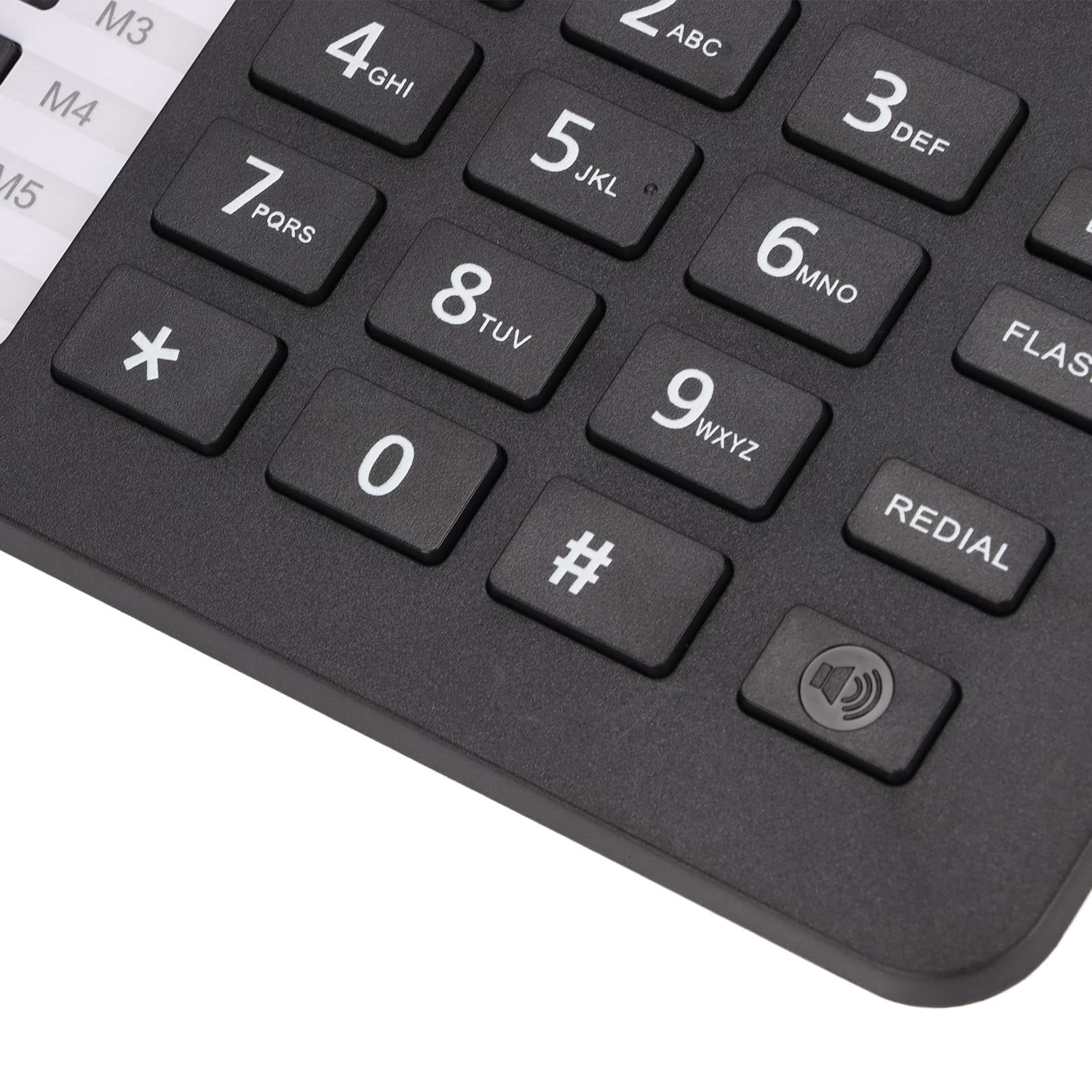 Telefono con Cavo a Pulsanti Grandi, Supporta Selezione Rapida, Sveglia, Id Chiamante e Vivavoce, Display LCD, 6 Pulsanti di Memoria Diretta, Telefono Fisso Aziendale per Hotel Domestici