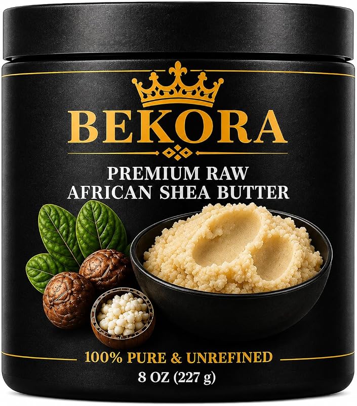 Manteiga de karité africana bruta BEKORA, 227 g, não refinada