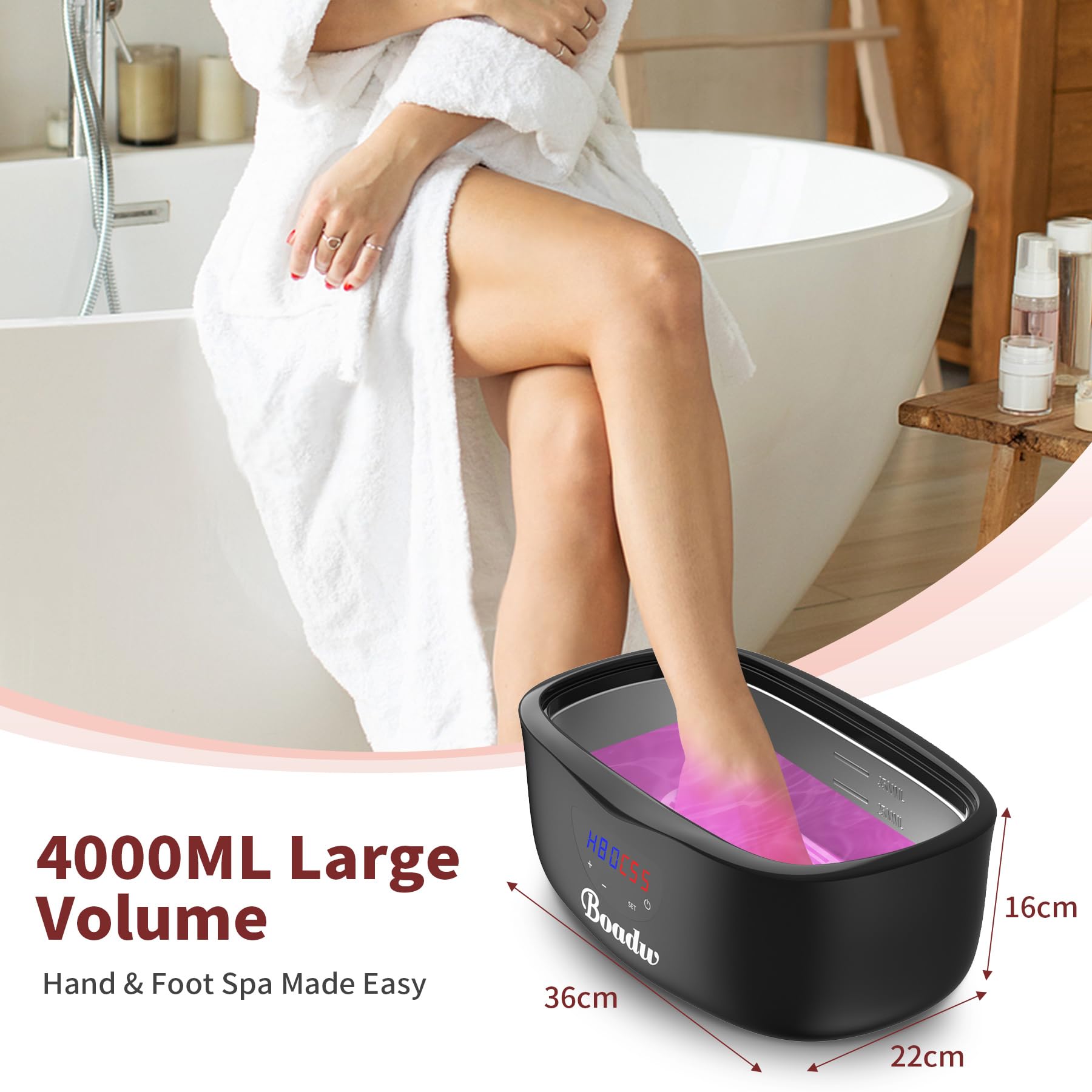 baño de parafina para manos y pies, 4000ml baño de parafina baño de parafina conjunto para la piel seca y áspera, con 1350g de cera de parafina y accesorios, gran regalo de spa-negro