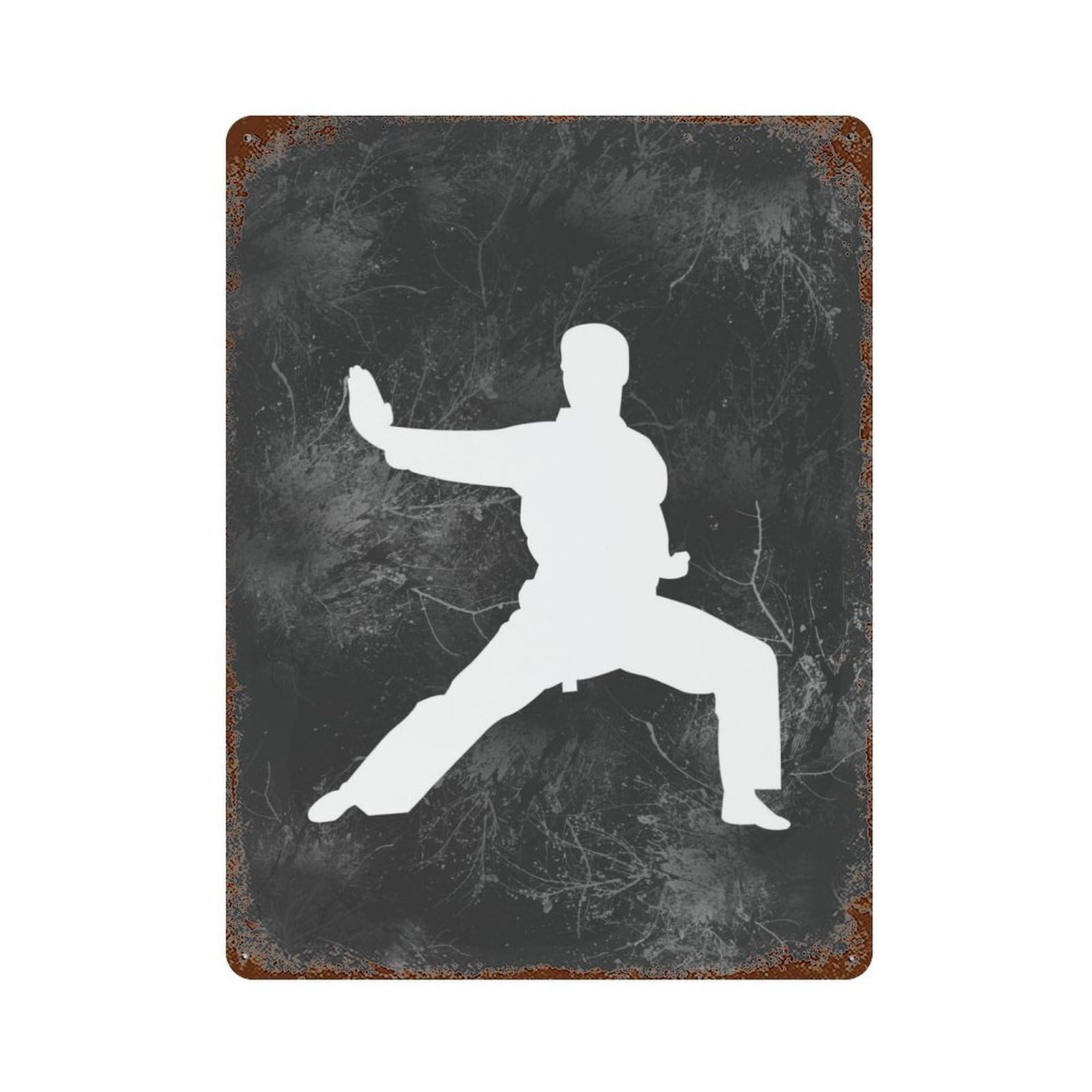Karate 4 Decorative Tin Sign 15.7"x11.8", Rustic Home Decor for Garage, Pub Or Kitchen