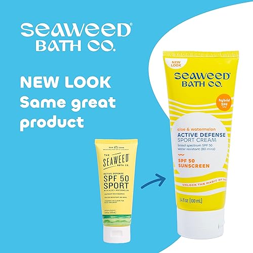 Miniatura 2 de The Seaweed Bath Co Active Defense SPF 50 Sport - Crema protectora solar de amplio espectro 34 onzas algas marinas ricas en nutrientes aloe vegano