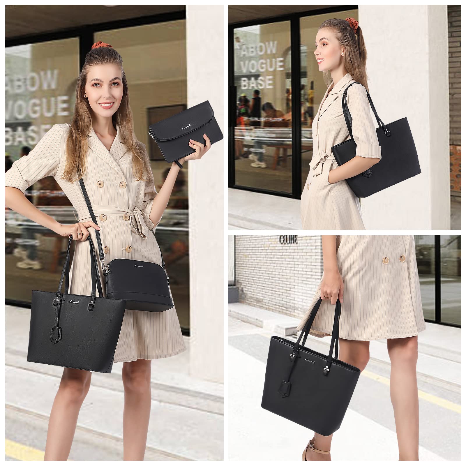 LOVEVOOK Borsa Donna Set Tracolla Spalla Borse a Mano Grande Progettista Medio Grande 3 Pezzi Tote Crossbody Clutch