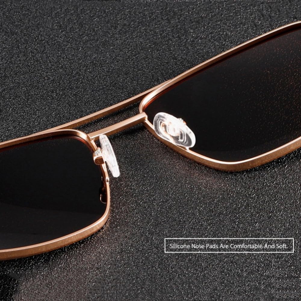 Gafas polarizadas UV400 con montura metálica antideslizante y visera para conducir.