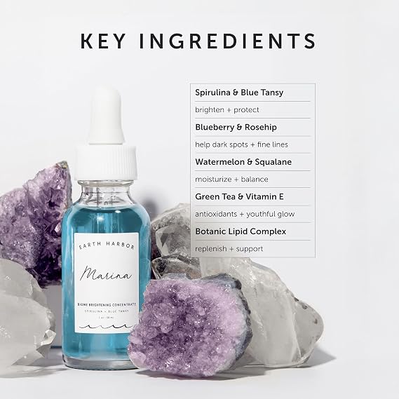 Earth Harbor Marina Biome Concentrate, Squalane & Blue Tansy Facial Serum