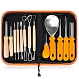 Elmchee Halloween Pumpkin Carving Tools, Halloween Jack-O-Lanterns 13 Piece Professional pumpkin cutting supplies tools Kit stainless steel lengthening and thickening