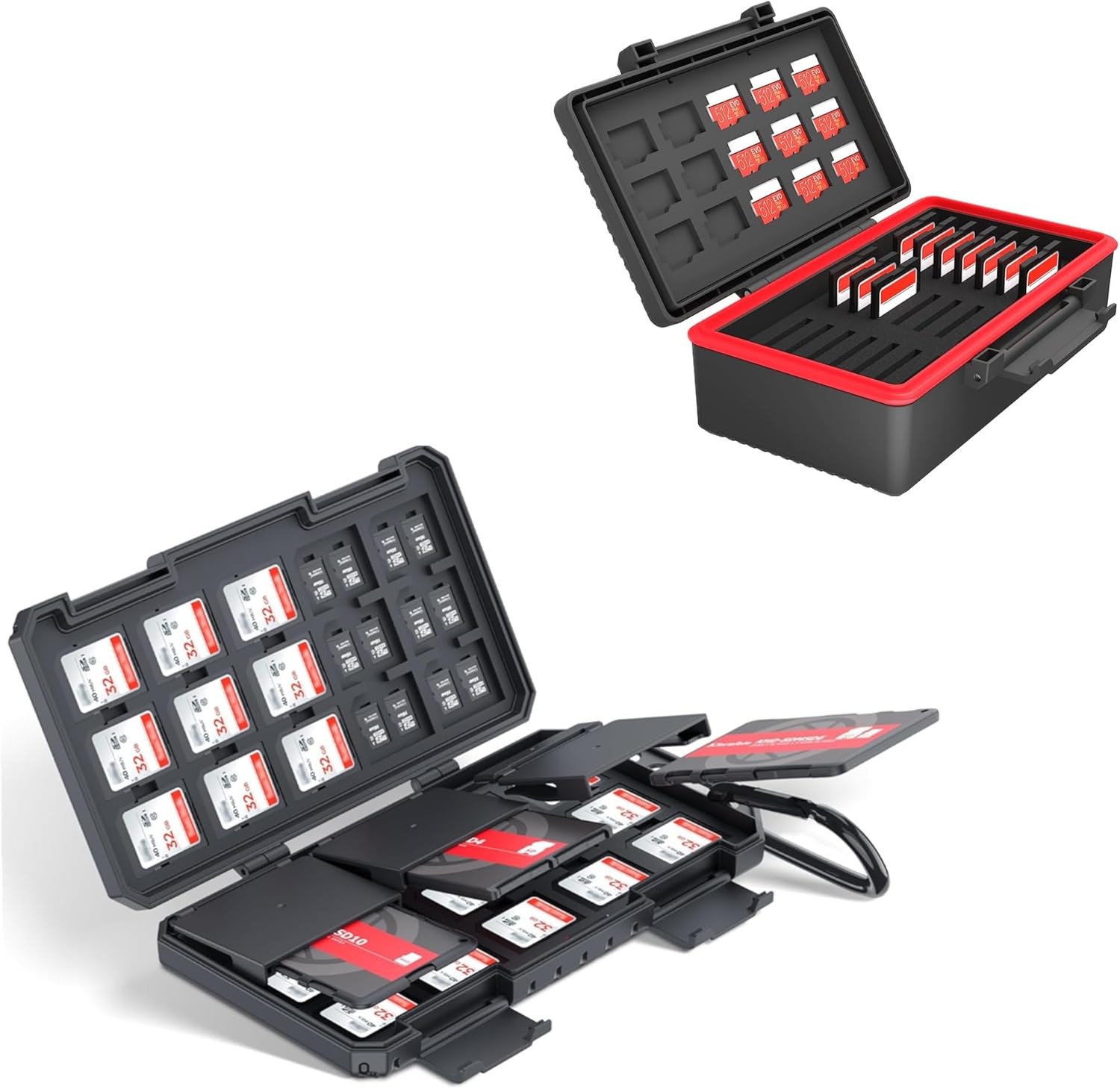 Vertical Style Memory Card Case + New Memory Card Case: for Storage SD SDXC SDHC & TF MSD Cards