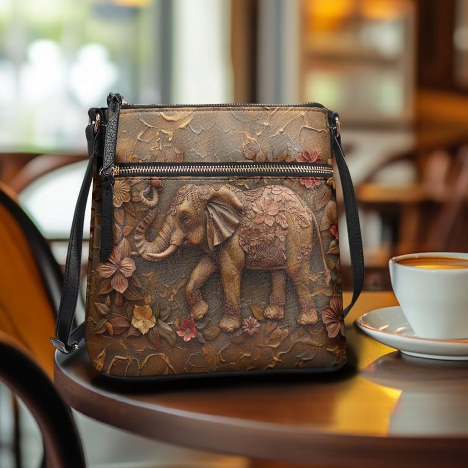 Leather Crossbody Bags for Women Large Sling Hobo Bag Trendy Messenger Bag with Zipper Closure for Dating Shopping