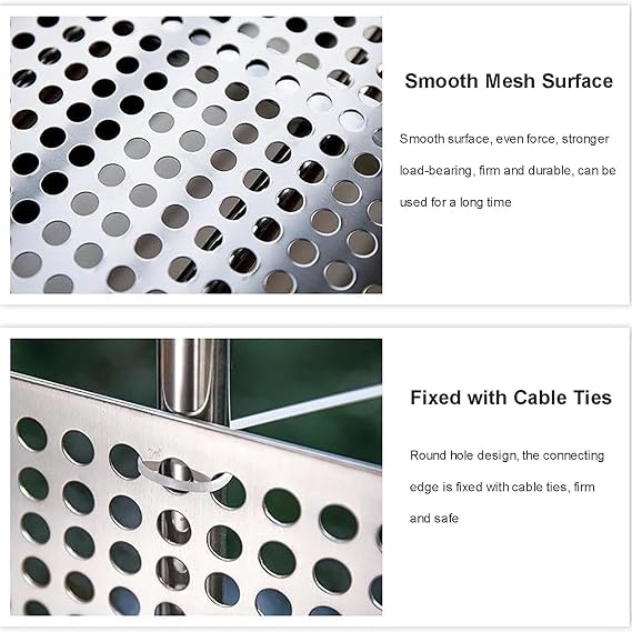 SCITOY 304 Stainless Steel Metal Mesh Metal Grate Panel Expanded Perforated Metal Plate, for Air Vent Grille Filter Guard Furniture DIY and Outdoor Use(1mm Mesh,40x40cm)