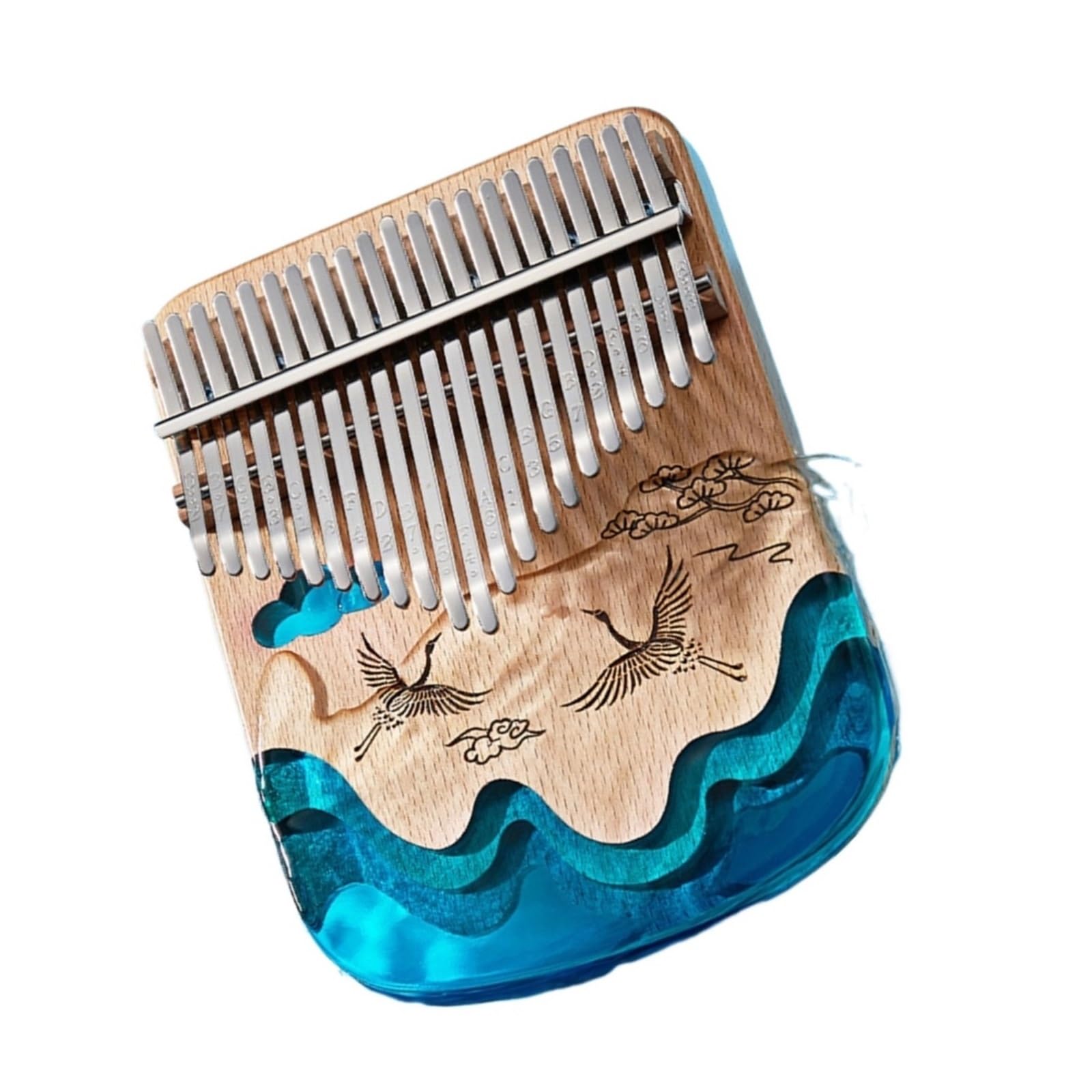 Kalimba Z Żywicy Z Drewna Bukowego 21 Klawiszy Przenośna Łatwa W Nauce Dźwig Wielorybi Kalimba(Cranes)