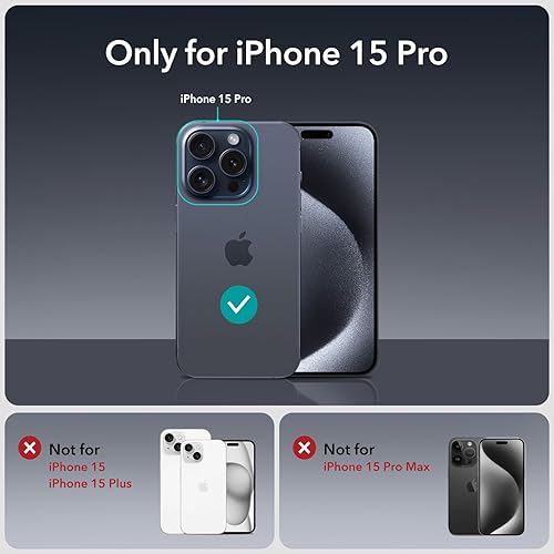 Miniatura 9 de ESR Paquete de 3+2 protectores de pantalla de privacidad para iPhone 15 Pro, protector de pantalla de privacidad de vidrio templado antiespía,