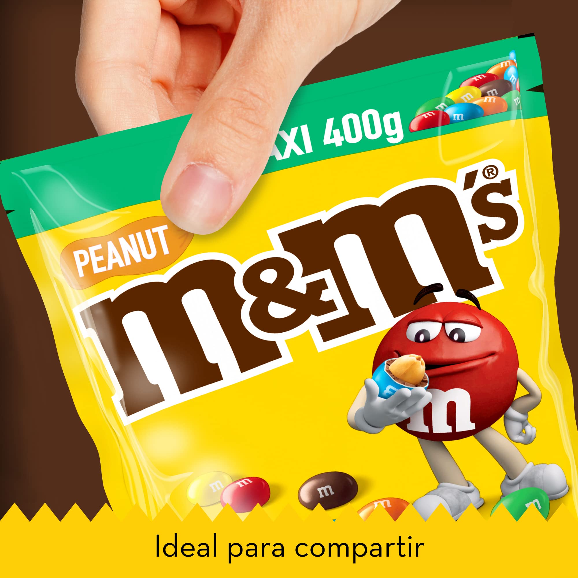 M&M's Cacahuete Snack en Bolitas de Colores de Chocolate con Leche y Cacahuete, Ideal como regalo o para compartir en familia (330g)