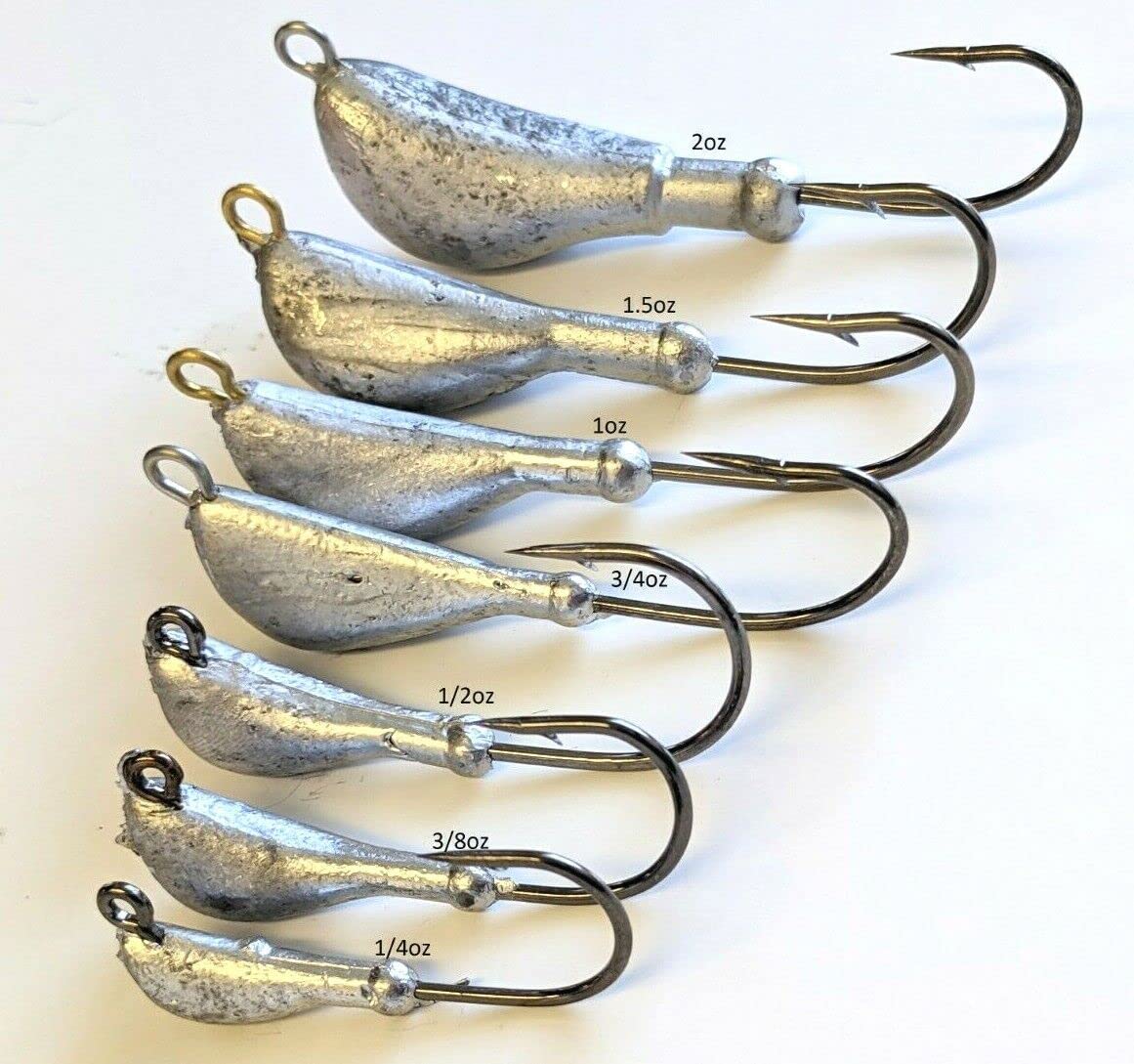 10"Banana" Fluke Painted Jig Head Lure Blackfish Taug Ultra Point Hook - Glow 3/4 oz