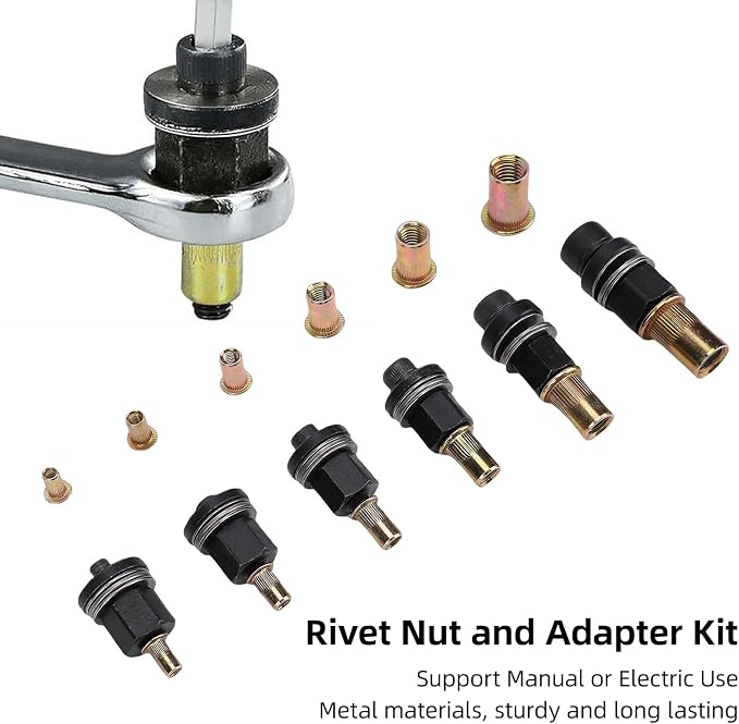 Set profesional de remaches con tuercas M3-M10 y adaptadores miniatura 4