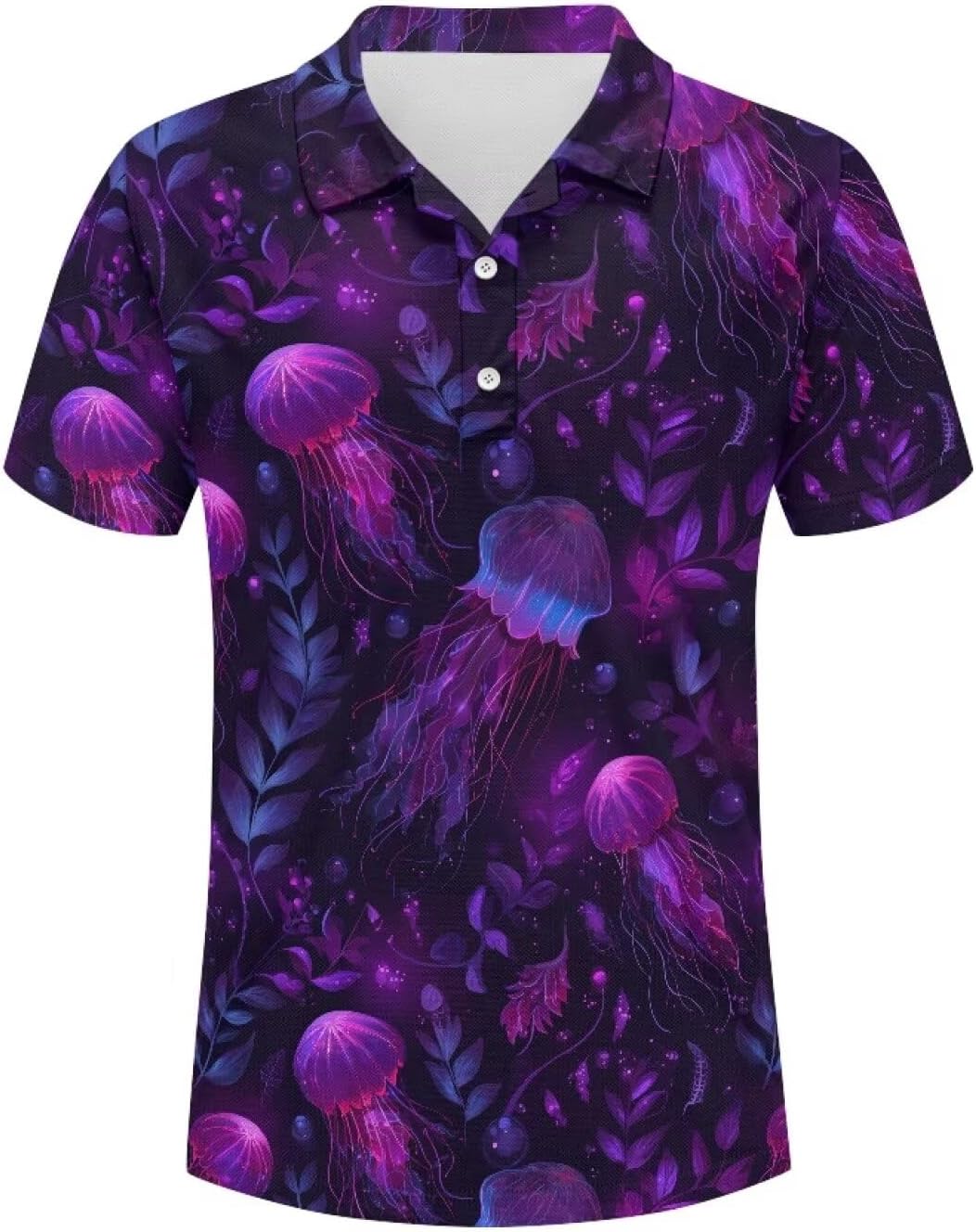Golf Shirts for Men Cute Design Hawaiian Polo Short Sleeve
