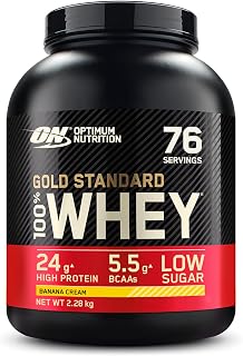 Optimum Nutrition Gold Standard 100% Whey Protein Powder, Banana Cream, 5 Pound (Packaging May Vary)