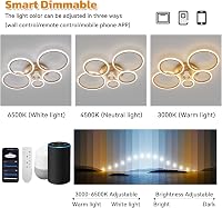 ycwdcz Okos Mennyezeti Ventilátor Lámpa Alexa és Google Kompatibilis - 6 Sebességű, Csendes DC Motor, Szabályozható LED, Téli Üzemmód, Moder 4
