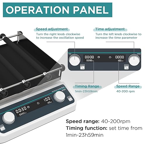 Miniatura 2 de Mezclador digital orbital de laboratorio 9.85 x 9.85 pulgadas, tamaño de placa, velocidad ajustable, 40-200 rpm, capacidad 2 KGS Modos