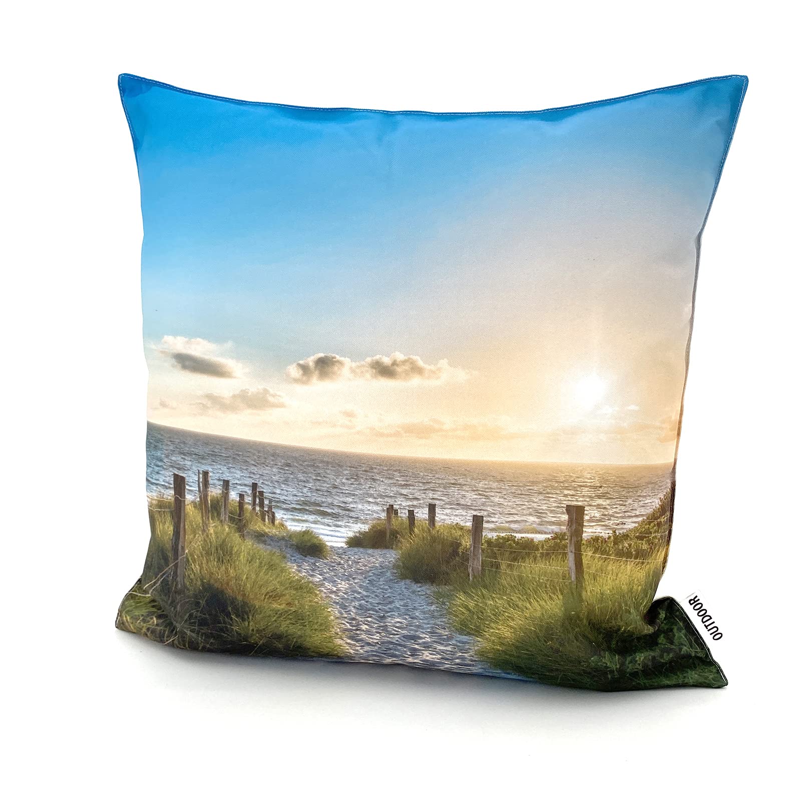 heimtexland ® Outdoorkissen Bedruckt 45x45 Garten Lounge Dekokissen Outdoor Lotus Effekt Typ742 Maritim Sonnenuntergang