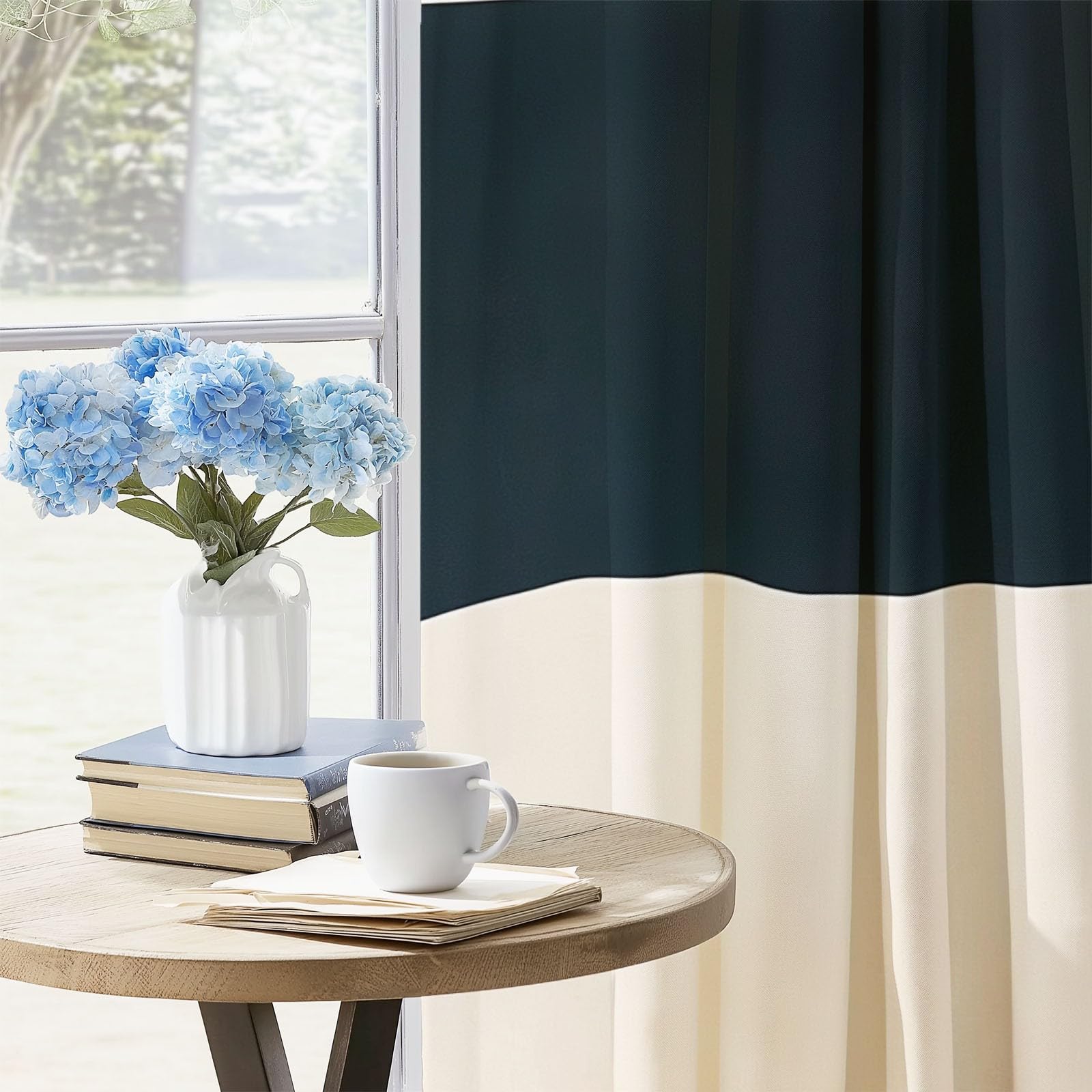 Rideaux Isolants 110L X 215H cm (2 Panneaux), Motifs Géométrie Simple, Tenture Opaque Gris Clair pour Grande Chambre Coloré