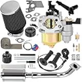 CILOYU Mini Bike Carburetor Stage 2 Kit Replacement for Predator 212 224 196cc 200cc Engine Coleman CT200U CT200U-EX BT200X Baja Warrior Axis MB200 GX160 6.5HP Go Kart Parts 212cc Exhaust Muffler