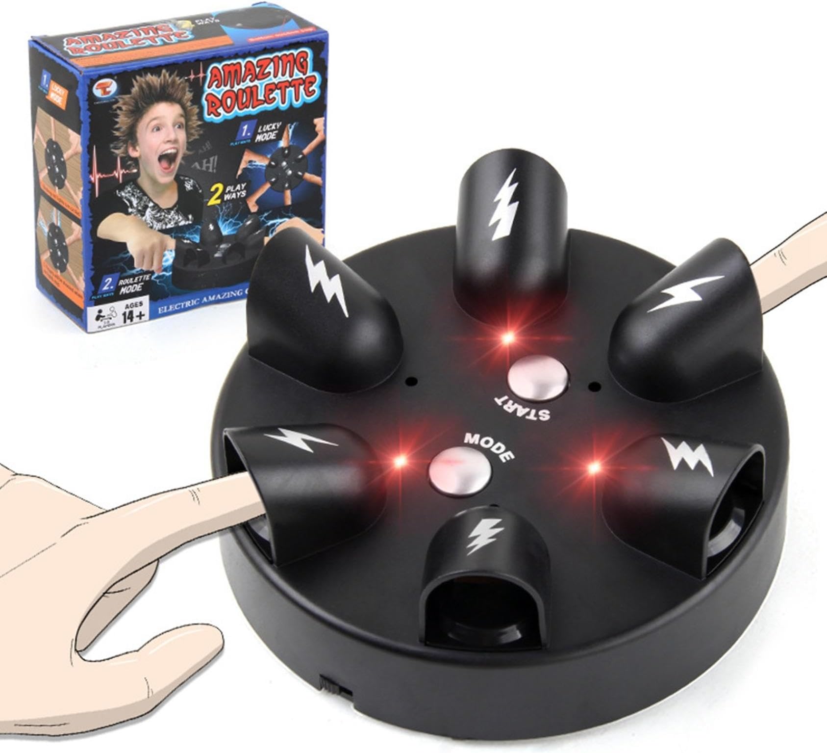 Shock Roulette Party Game - Upgrade Electric Shock Polygraph,Finger Shock Game Shocking Roulette Truth Or Dare Game Party Analyzer Consoles Gifts,Spoof Prank Props Truth Polygraph (AA)