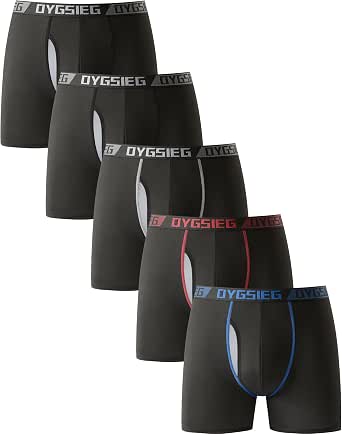 OYGSieg 5-Pack Men's Boxer Briefs with Total Front Support