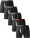 OYGSieg Men's Boxer Briefs,Fly with Built-in Total Support Pouch Moisture-Wicking Odor Control Cool Underwear for Men 5-Pack