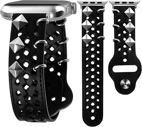 VIQIV Correa de cuero compatible con Apple Watch Band 1.929 in 1.772 in 1.732 in 1.654 in 1.614 in 1.575 in 1.496 in Series Ultra SE 9 8 7 6 5 4 3 2