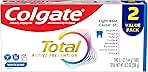 Colgate Total Whitening Toothpaste, 5.1 oz, 2 Pack, Fluoride Antibacterial Paste for Plaque, Gingivitis, Sensitivity, Stain Removal, Clinically Proven, Mint, Stannous Fluoride