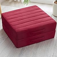 Vista 29 de 2 Piezas Almohadas de Espuma de Alta Densidad para Piso - Almohadas Grandes Mejoradas para Asientos de Adultos - Cojín de Piso para Exteriores