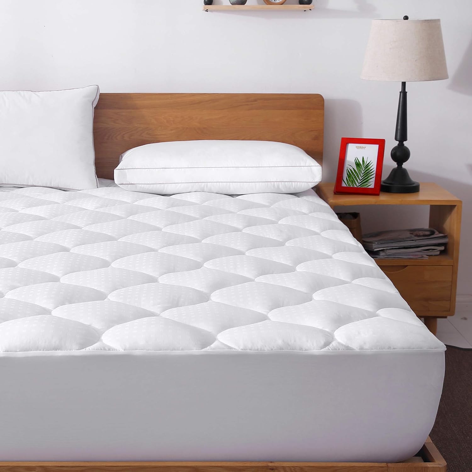 Leeden Twin XL Mattress Pad Cover - White Mattress Pad - 8-21” Deep Pocket Cooling Mattress Topper - Soft Mattress Cover - Mattress Protector